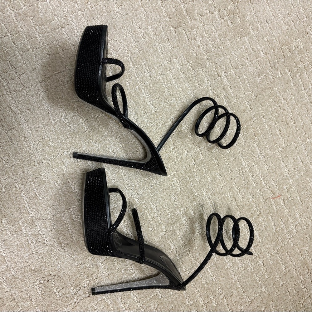 Rene caovilla black heels